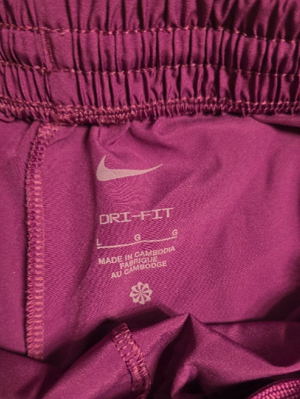 Nike Purple Training Shorts with White Swoosh Girls Youth